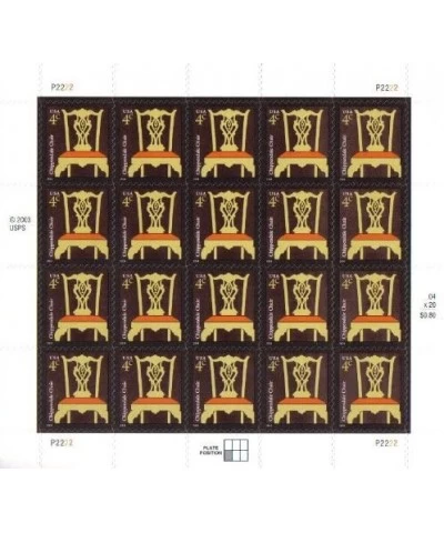 Chippendale Chair Sheet of Twenty Four Cent Stamps Scott 3755 $12.69 Collectibles Display & Storage