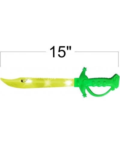 Light Up Yellow Shark Swords for Kids Set of 2 15 Inch Toy Sword with Flashing LED Lights Halloween Dress-Up Costume Accessor...