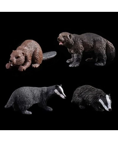 Realistic Animal Figures - 7pcs Animals Action Model Includes Badger Beaver Anteater Wolverine - Educational Learning Toys Bi...