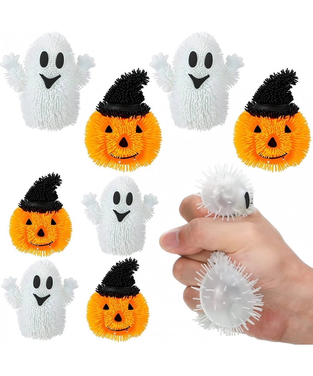 8 Pcs Halloween LED Puffer Balls Light up Ghost Pumpkin Balls Bulk Stress Relief Toys for Kids Glow in The Dark Ghost Pumpkin...