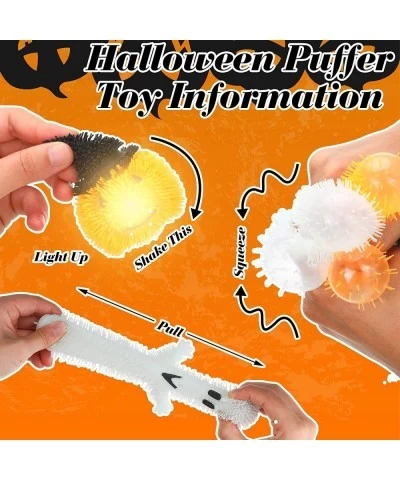 8 Pcs Halloween LED Puffer Balls Light up Ghost Pumpkin Balls Bulk Stress Relief Toys for Kids Glow in The Dark Ghost Pumpkin...