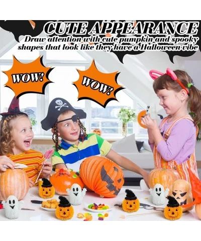 8 Pcs Halloween LED Puffer Balls Light up Ghost Pumpkin Balls Bulk Stress Relief Toys for Kids Glow in The Dark Ghost Pumpkin...