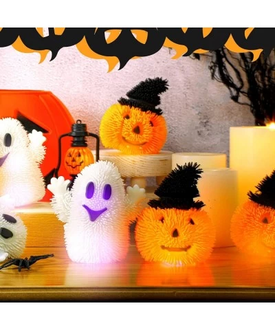 8 Pcs Halloween LED Puffer Balls Light up Ghost Pumpkin Balls Bulk Stress Relief Toys for Kids Glow in The Dark Ghost Pumpkin...