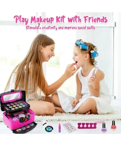 44 Pcs Kids Makeup Kit for Girls Real Play Make Up Set Toys for 3 4 5 6 7 8 9 10 Years Old Girls Washable Pretend Dress Up Be...