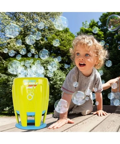 Maxx Bubbles Super Bubble Jet | Green Automatic Bubble Blowing Machine for Kids | Bubble Solution Included - Sunny Days Enter...