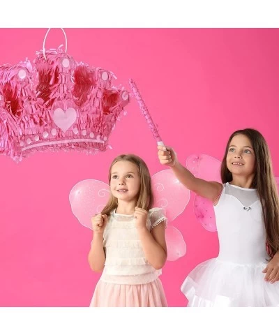 Princess Crown Pinata with Blindfold Bat and Confetti Small Pink Princess Pinata for Girls Kids Suitable Size for Birthday Pa...