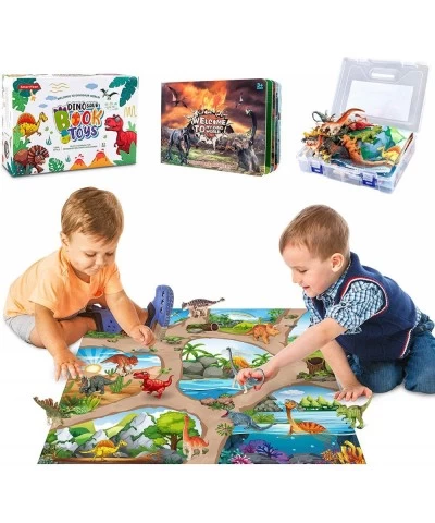 Dinosaur Toys for Kids 22pcs Dinosaurs with Dinosaur Book Play mat and Storage Box Gift for Toddler boy Toys Ages 3+ $20.73 P...