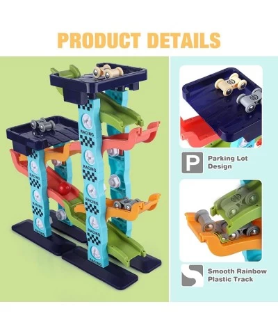 Car Ramp Toys for 3-5 Year Old Boys Race Track Car for Toddler Toys Age 2-4 Ramp Racer Tracks with Play Mat 4 Cars 4 Balls Mo...