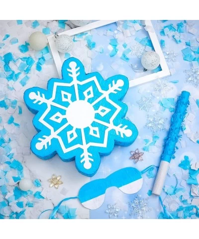 Blue Snowflake Pinata Froze Pinata Froze Birthday Party Supplies with Blindfold Bat Round Tissue Paper for Froze Party Holida...