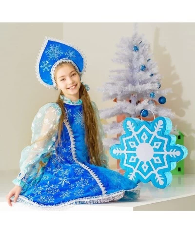 Blue Snowflake Pinata Froze Pinata Froze Birthday Party Supplies with Blindfold Bat Round Tissue Paper for Froze Party Holida...