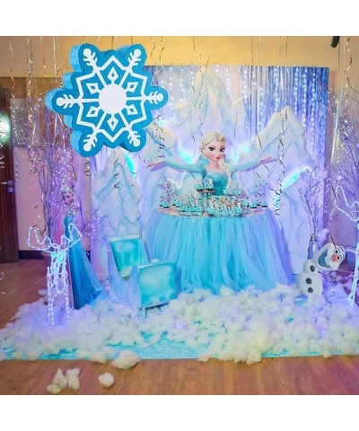 Blue Snowflake Pinata Froze Pinata Froze Birthday Party Supplies with Blindfold Bat Round Tissue Paper for Froze Party Holida...