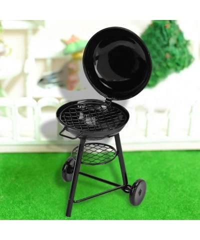 Dollhouse Round Oven 1:12 Dollhouse Miniature BBQ Grill Oven Mini Doll House Accessory Outdoor Round Oven Model for Dolls BBQ...