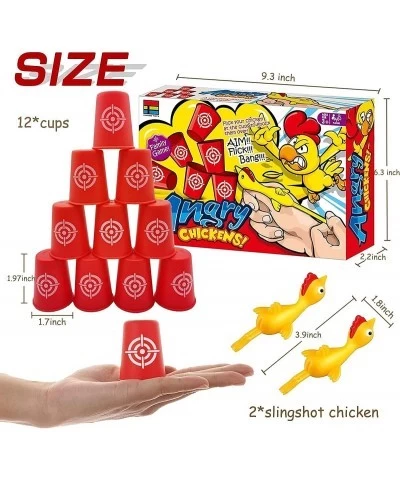 Slingshots Chicken Rubber Chicken 12 Dart Cups Flying Chicken Shooting Games Fidget Toys Stress Relief Finger flingers Stretc...