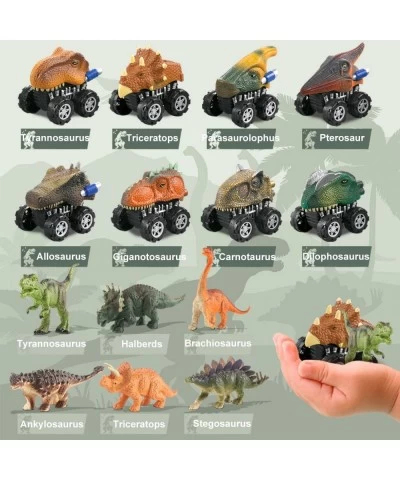 Kids Dinosaur Toys 8 Dinosaur Monster Trucks and 6 Small Dinosaur Toy Figures Dinosaur Toy Pull Back Cars Vehicle Set for Tod...