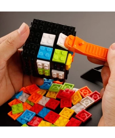 Speed Magic Rubix Cube 3x3 Build-on Brick Smooth Turning Magic Cube Brain Teaser Puzzle and Building Bricks Toy Desk Toy Grea...