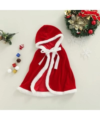 Kids Toddler Baby Girls Christmas Cape Cloak Reindeer/Santa Print Xmas Hooded Costume Capes Cosplay 1-8T $16.99 Kids' Costumes