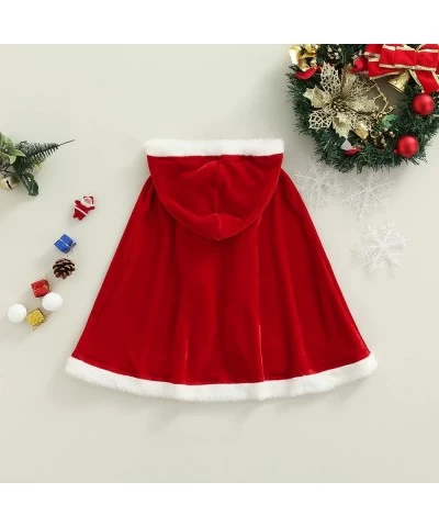 Kids Toddler Baby Girls Christmas Cape Cloak Reindeer/Santa Print Xmas Hooded Costume Capes Cosplay 1-8T $16.99 Kids' Costumes