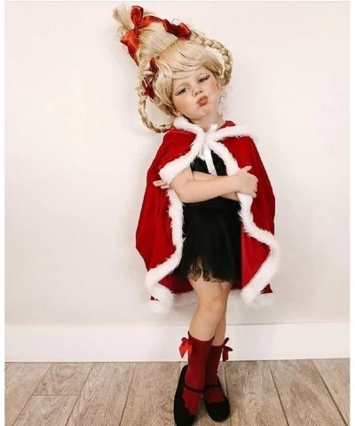 Kids Toddler Baby Girls Christmas Cape Cloak Reindeer/Santa Print Xmas Hooded Costume Capes Cosplay 1-8T $16.99 Kids' Costumes