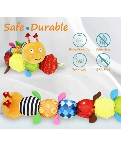 Stuffed Caterpillar Baby Toys Musical Soft Infant Toy Texture Sensory Plush Toys Crinkle Rattle with Ring Bell Ruler Design f...