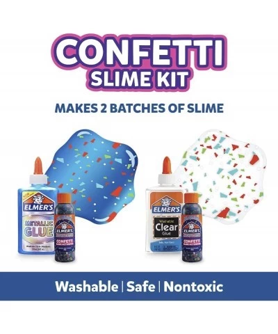 Elmer’s Confetti Slime Kit | Slime Supplies Include Metallic Glue Clear Glue Confetti Magical Liquid Slime Activator 4 Count ...