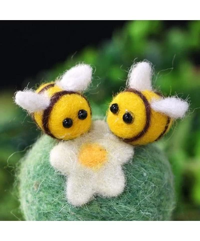 12 Piece Wool Felt Bees Cute Bee Craft Ball Supplies for Baby Shower Children Party Nursery Tent Home Decoration DIY Crafts T...