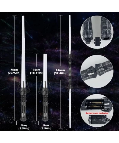 2 Pack Light Saber 2-in-1 7 Colors Changeable Dueling Light up Sabers with Sound LED Light Swords Smooth Swing for Kids Adult...