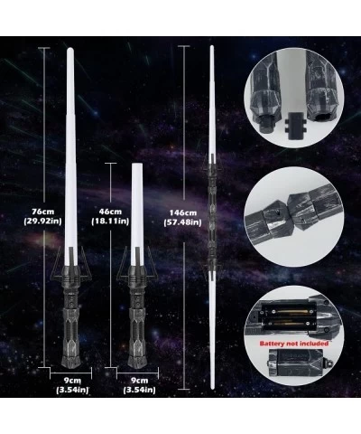 2 Pack Light Saber 2-in-1 7 Colors Changeable Dueling Light up Sabers with Sound LED Light Swords Smooth Swing for Kids Adult...