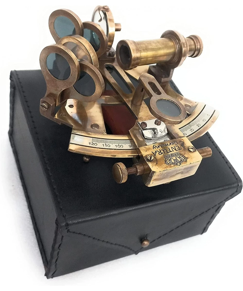 Marine Sextant | Vintage Navigation Instruments Antique Astrolabe | Ship Captain Nautical Brass Sextant Gift Box $65.99 Child...