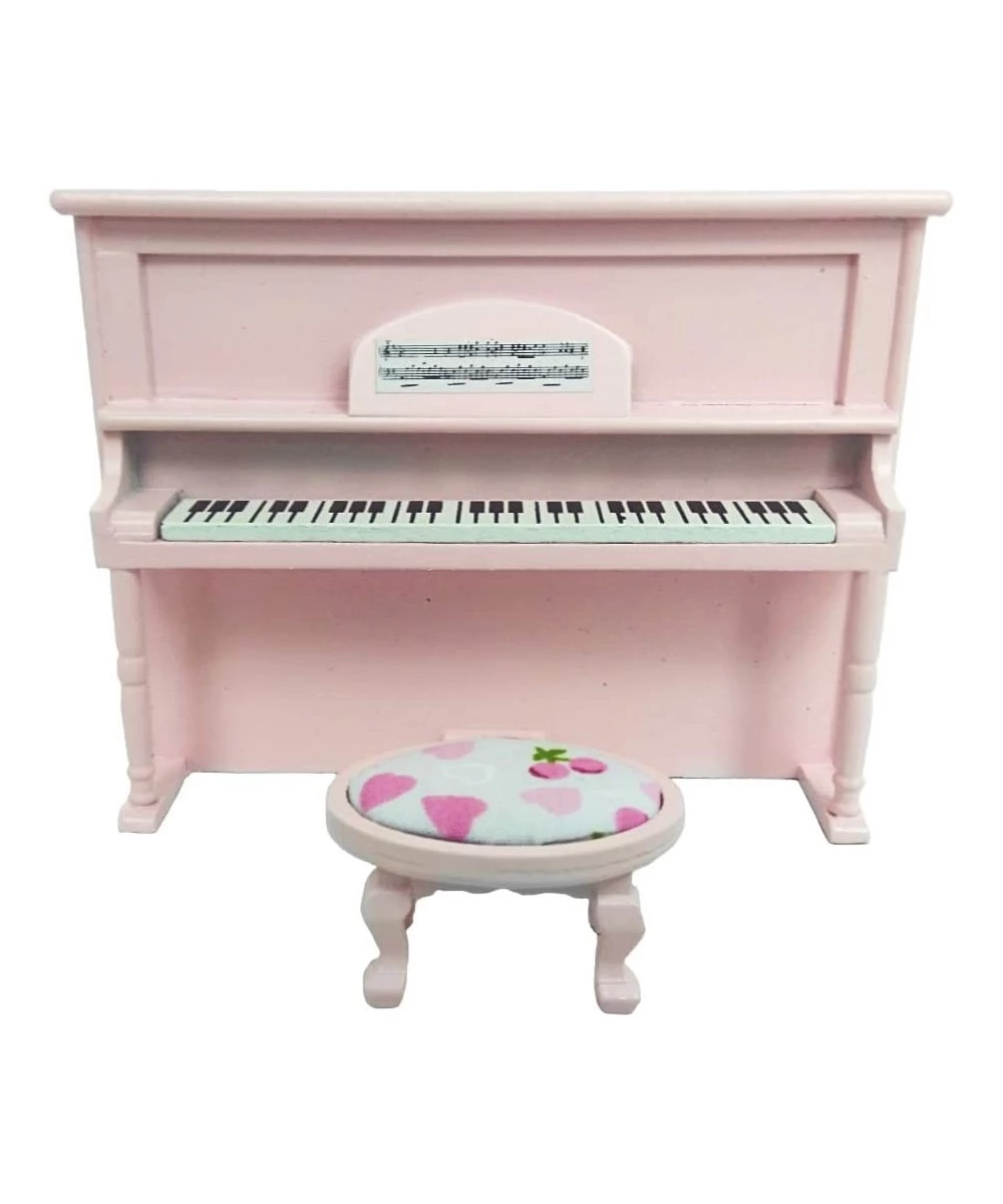 Miniature Wooden Upright Piano Decor Dollhouse Furniture Accessories (Pink) $37.69 Dollhouse Accessories