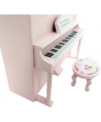 Miniature Wooden Upright Piano Decor Dollhouse Furniture Accessories (Pink) $37.69 Dollhouse Accessories