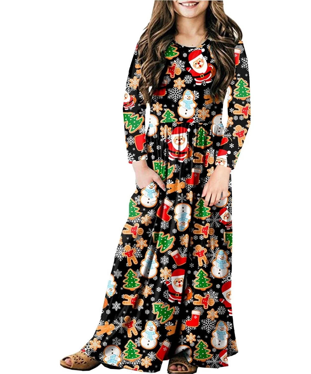 Girls Floor Length Maxi Dress with Pockets 5-14 Years $32.74 Kids' Costumes