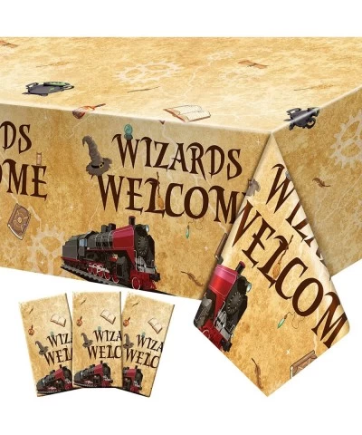 Wizard Tablecloth Wizard Decorations Magical Wizard Party Plastic Table Cloth Disposable Vintage Castle Decor for Welcome Wiz...