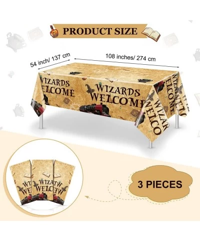 Wizard Tablecloth Wizard Decorations Magical Wizard Party Plastic Table Cloth Disposable Vintage Castle Decor for Welcome Wiz...