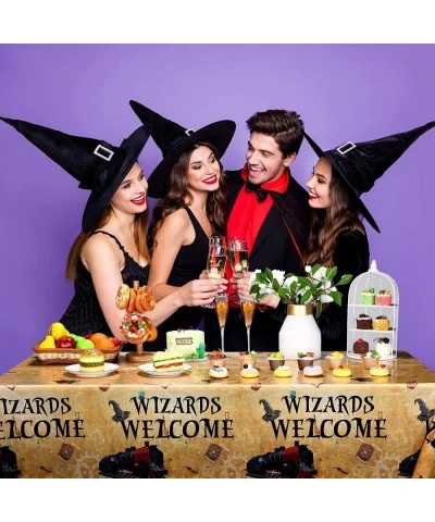 Wizard Tablecloth Wizard Decorations Magical Wizard Party Plastic Table Cloth Disposable Vintage Castle Decor for Welcome Wiz...