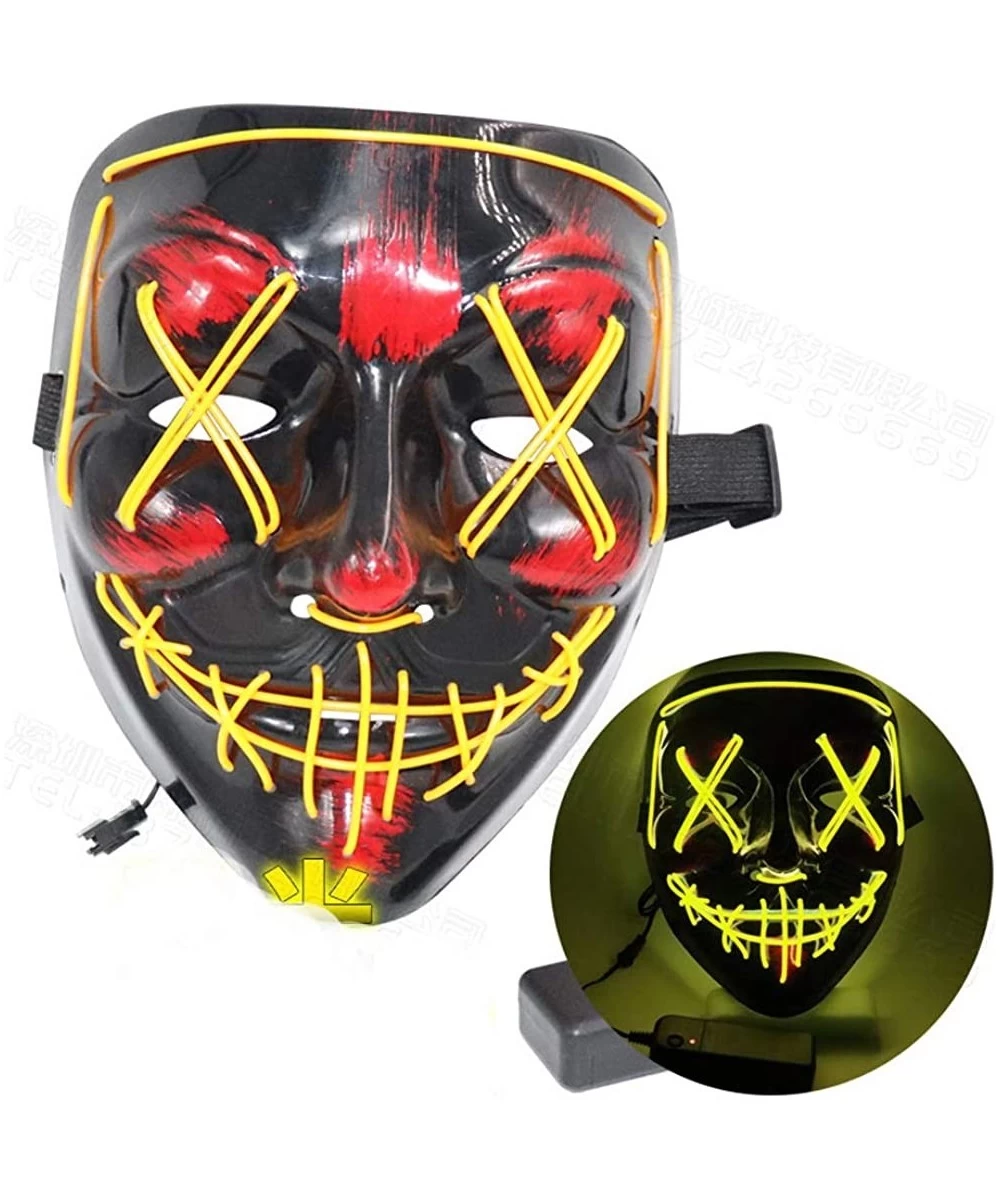 Halloween Purge Mask LED Light Up - Scary Mask for Festival Cosplay Halloween Costume Festival Masquerade Party Face Cover $1...