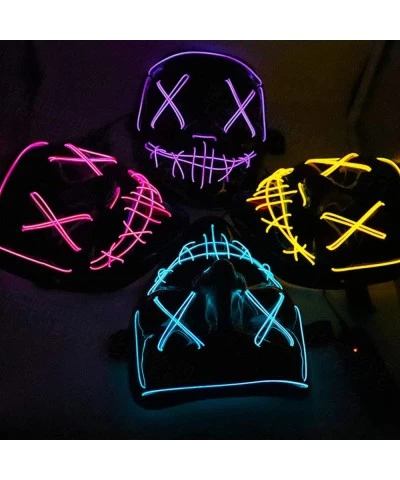 Halloween Purge Mask LED Light Up - Scary Mask for Festival Cosplay Halloween Costume Festival Masquerade Party Face Cover $1...