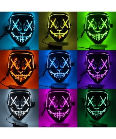 Halloween Purge Mask LED Light Up - Scary Mask for Festival Cosplay Halloween Costume Festival Masquerade Party Face Cover $1...