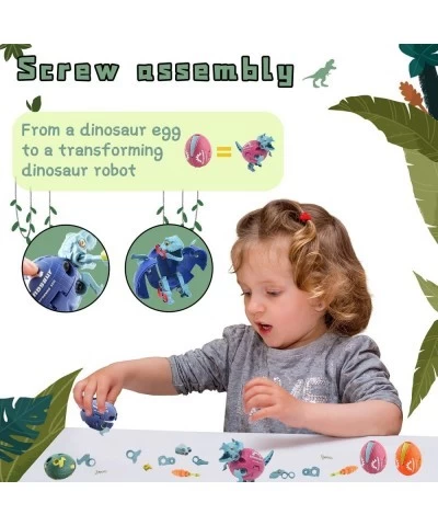 Take Apart Dinosaur Eggs Toys DIY STEM Dinosaur Building Toys for Kids 3-7 Transformer Dinosaur Toys with Tyrannosaurus Trice...