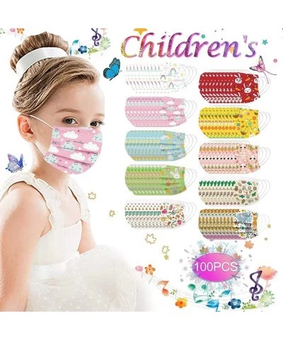 100Pcs Kids Disposable Face_Mask - Childrens Face_Mask Assorted Colors Cartoon Design Boys Girls 3-Ply Face_Covering School $...