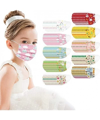 100Pcs Kids Disposable Face_Mask - Childrens Face_Mask Assorted Colors Cartoon Design Boys Girls 3-Ply Face_Covering School $...