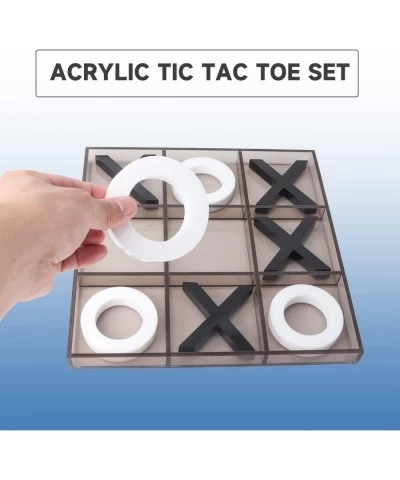 GSE 12” Giant Acrylic Tic Tac Toe Game Set Classic Family Travel Board Game for Kids and Adults Great for Office Living Guest...