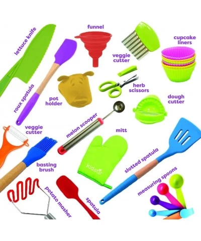 Mega Cooking Set - Real Kitchen Tools Baking Set for Kids with Storage Bin [Actual Kitchen Utensils May Vary] Best Gift for K...