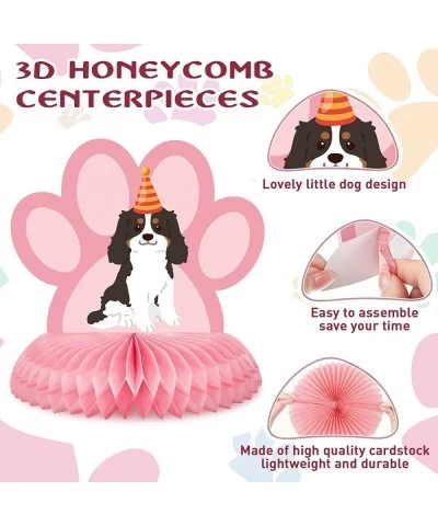 8 Pcs Dog Themed Party Table Decorations Pink Dog 3D Honeycomb Centerpieces Dog Birthday Party Supplies Dog Centerpieces Deco...