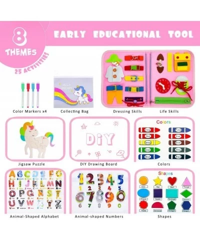 Busy Board Montessori Toys Toddlers Busy Board Montessori Busy Board Toys for Girls Birthday Gift 25 Activities Pink $33.56 E...