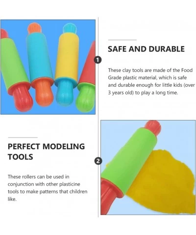 4pcs Clay Rolling Pin Soft Clay Plasticine Dough Modelling Roller Sticks Children Clay and Dough Playing Tools Kids Playdough...