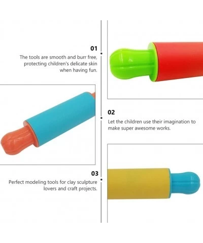 4pcs Clay Rolling Pin Soft Clay Plasticine Dough Modelling Roller Sticks Children Clay and Dough Playing Tools Kids Playdough...