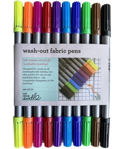 Original Doodle Wash-Out Fabric Marker Set (Pack of 10) Double-Ended Felt Tip Markers: Classic Colors $17.67 Kids' Drawing & ...