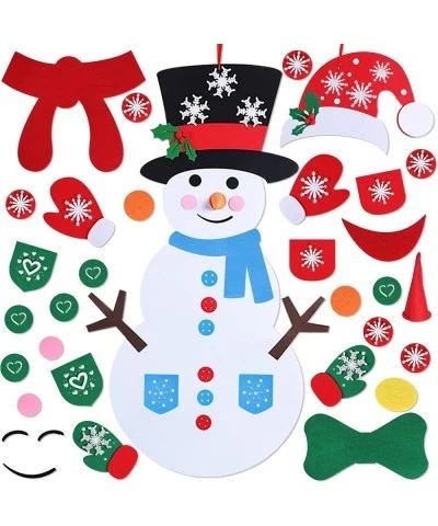 DIY Felt Snowman Games Set with 3 Style Modes 58Pcs Crafts kit Wall Hanging Xmas Gifts for Christmas Decorations (Snowman) $2...