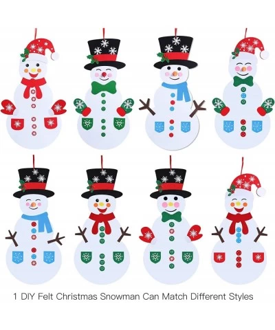 DIY Felt Snowman Games Set with 3 Style Modes 58Pcs Crafts kit Wall Hanging Xmas Gifts for Christmas Decorations (Snowman) $2...