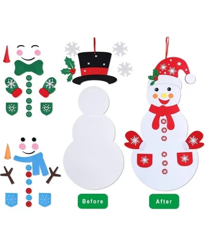 DIY Felt Snowman Games Set with 3 Style Modes 58Pcs Crafts kit Wall Hanging Xmas Gifts for Christmas Decorations (Snowman) $2...